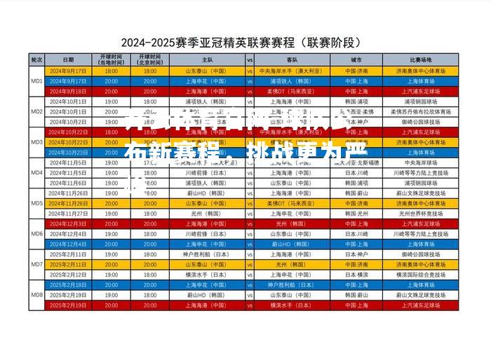 球队公布新赛程，挑战更为严峻